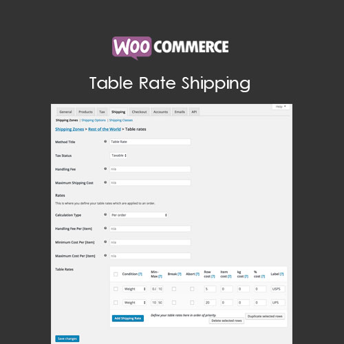 WooCommerce Table Rate Shipping