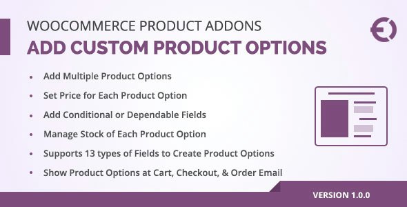 WooCommerce Custom Product Addons, Custom Product Options