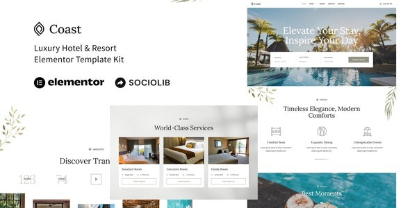 Coast - Luxury Hotel & Resort Elementor Template Kit