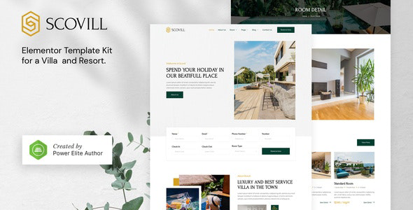 Scovill - Luxury Villa & Resort Elementor Template Kit