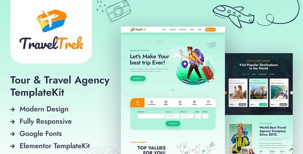 Travel Trek - Tour and Travel Agency Elementor Template Kit