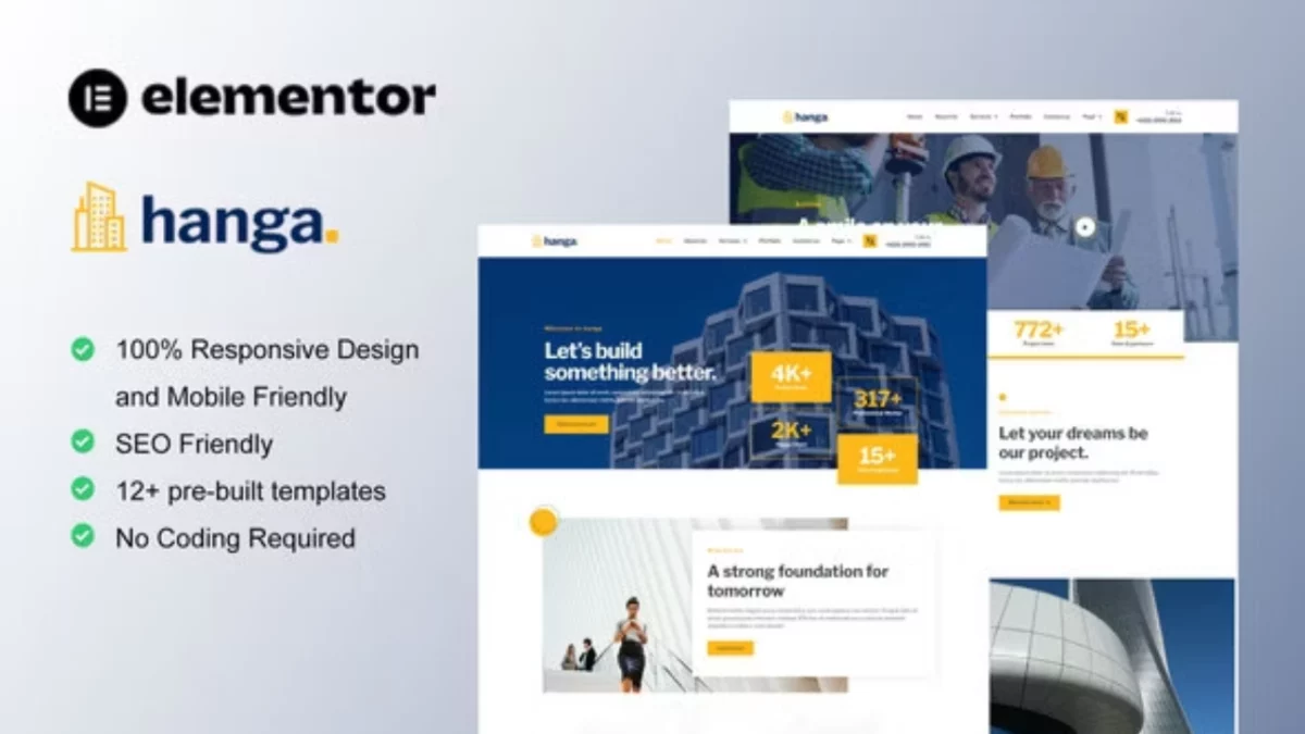 Hanga - Construction & Building Elementor Template Kit