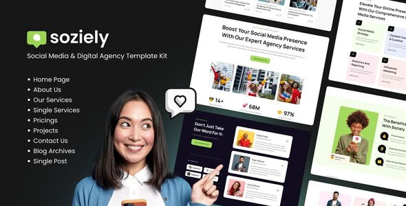 Soziely | Social Media & Digital Marketing Agency Elementor Template Kit